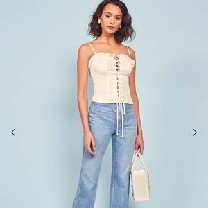 Lace up reformation top